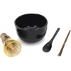 image:imageBambooMN Japanese Ceremonial Matcha Green Tea Whisk Set  Black Whisk  Black Chashaku  Black Tea Spoon  Black Bowl