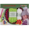 image:imageBambooMN JubileeYarn Loom Knitting Pattern Kit for Beginners  Green Winter Hat amp White PompomGreen Hat  White Pompom