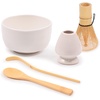 image:imageBambooMN Matcha Bowl Set Includes Bowl Rest Tea Whisk Chasaku amp Tea Spoon 1 Set Mint GreenWhite