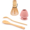image:imageBambooMN Matcha Green Tea Whisk And Scoop 4 Piece Set  White Holder  1 SetPink