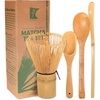 image:imageBambooMN Matcha Whisk Set  Golden Chasen Tea Whisk  Chashaku Hooked Bamboo Scoop  Tea Spoon  1 Set  Premium Matcha Set to Prepare a Traditional Cup of MatchaGolden Tea Whisk  Chasaku  Teaspoon Set