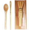 image:imageBambooMN Matcha Whisk Set  Skinny Golden Chasen Tea Whisk Tray Chashaku Hooked Bamboo Scoop Tea Spoon  2 SetsSkinny Golden Tea Whisk  Tray  Chasaku  Teaspoon Set