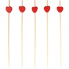 image:imageBambooMN Sample Pack Decorative Bamboo Cocktails Hors Doeuvres Fruit Sandwich Skewers Picks for Catered Events Holidays Restaurants or Buffet Party Supplies 30 PiecesHeart Red
