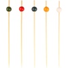 image:imageBambooMN Sample Pack Decorative Bamboo Cocktails Hors Doeuvres Fruit Sandwich Skewers Picks for Catered Events Holidays Restaurants or Buffet Party Supplies 30 PiecesBall Assorted