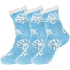 image:imageBambooMN Soft Warm Cozy Fuzzy Snowflake Socks Variety of Color Options07 Marshmallow Blue