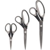image:imageBambooMN Titanium Softgrip Scissors Set for Sewing Arts Crafts Office  1 Set of 3  Black wGrey Inlays3pc Black W Gray Inlays