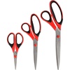 image:imageBambooMN Titanium Softgrip Scissors Set for Sewing Arts Crafts Office  1 Set of 3  Black wGrey Inlays3pc Red W Black Inlays