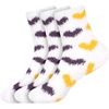 image:imageBambooMN Womens Heart and Stripe Soft Warm Microfiber Fuzzy NonSlip Grips Socks  3 Pair Value PackH2