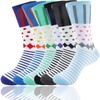 image:imageBambooMN Womens Rayon from Bamboo Fiber Colorful Polka Dot Stripe SocksAssort 6a