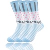 image:imageBambooMN Womens Rayon from Bamboo Fiber Colorful Polka Dot Stripe SocksLight Blue
