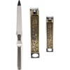 image:imageBrass Nail Clippers Set  4pc Nail Care Set  Orchid Flower Detailing  1 Set01 Plum