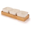 image:imageCeramic Succulent Pots  3 Pots  Square  with Bamboo Box  White  338White  3 Pots