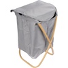 image:imageFoldable Bamboo Laundry Hamper with Lid  Decor Essentials for Any Room  Extra Large  Oval  WhiteGray