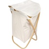 image:imageFoldable Bamboo Laundry Hamper with Lid  Decor Essentials for Any Room  Extra Large  Oval  WhiteWhite