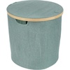 image:imageFoldable Bamboo Laundry Hamper with Lid  Decor Essentials for Any Room  Medium  Circular  GrayGreen