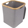 image:imageFoldable Bamboo Laundry Hamper with Lid  Decor Essentials for Any Room  Medium  Square  GrayGray