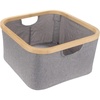 image:imageFoldable Bamboo Laundry Hamper without Lid  Decor Essentials for Any Room  Small  Square  BrownGray