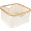 image:imageFoldable Bamboo Laundry Hamper without Lid  Decor Essentials for Any Room  Small  Square  BrownWhite