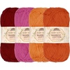 image:imageJubileeYarn Baby Soft Bamboo Cotton Yarn  50gSkein  Shades of Green  4 SkeinsShades of Orange