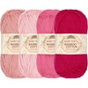 image:imageJubileeYarn Baby Soft Bamboo Cotton Yarn  50gSkein  Shades of Green  4 SkeinsShades of Pink