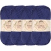 image:imageJubileeYarn Baby Soft Bamboo Cotton Yarn  50gSkein  Watermelon  4 Skeins214 Cold Night Blue