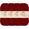image:imageJubileeYarn Baby Soft Bamboo Cotton Yarn  50gSkein  Watermelon  4 Skeins216 Red Hot Red