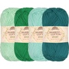 image:imageJubileeYarn Bamboo Cotton Sport Yarn  50gSkein  Shades of Purple  4 SkeinsShades of Green