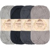 image:imageJubileeYarn Bamboo Cotton Sport Yarn  50gSkein  Shades of Purple  4 SkeinsShades of Grey