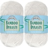 image:imageJubileeYarn Bamboo Dynasty Yarn  50gSkein Fingering Weight Bamboo Rayon  09 Cream  4 Skeins01 White