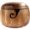 image:imageJubileeYarn Bamboo Yarn Bowl with Lid  Holder Knitting Crochet Accessories  Natural  1 BowlTiger Stripe
