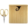 image:imageJubileeYarn Bamboo Yarn Bowl with Removable Lid  Embroidery Scissors Combo  Natural BoxNatural  Box w Scissors