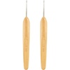 image:imageJubileeYarn Crochet Hooks wBamboo Handle  US G6  Carbonized Brown  2pc SetNatural Finish
