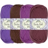 image:imageJubileeYarn Dainty Light Yarn  100gSkein Worsted Cotton  Shades of Pink  4 Skeins94 Shades of Purple