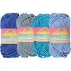 image:imageJubileeYarn Delightfully Plump Yarn  100gSkein Super Chunky Bamboo Rayon  Shades of Purple  4 SkeinsShades of Blue