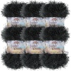 image:imageJubileeYarn Feather Whimsy Eyelash Yarn  50gSkein Fine Polyester Fur  Dark Purple  6 Skeins02 Black