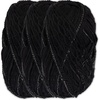 image:imageJubileeYarn Fishnet Yarn wSilver Lining  100gskein  Black  3 Skeins