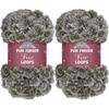 image:imageJubileeYarn Fun Finger Faux Fur Loops Yarn  200gSkein Jumbo Polyester  Heron  2 Skeins12 Strix