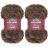 image:imageJubileeYarn Fun Finger Faux Fur Loops Yarn  200gSkein Jumbo Polyester  Heron  2 Skeins14 Chestnut Brown