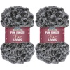 image:imageJubileeYarn Fun Finger Faux Fur Loops Yarn  200gSkein Jumbo Polyester  Heron  2 Skeins81 Black and White