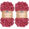 image:imageJubileeYarn Fun Finger Loops Yarn  100gSkein Jumbo Polyester  Rose Dawn  4 Skeins039 Dusty Maroon