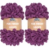 image:imageJubileeYarn Fun Finger Loops Yarn  100gSkein Jumbo Polyester  Rose Dawn  4 Skeins040 Berry Blast