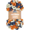 image:imageJubileeYarn Fun Finger Loops Yarn  100gSkein Jumbo Polyester Team Spirit  Orange Navy Tan  3 Skeins027 Orange Navy Tan
