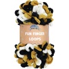 image:imageJubileeYarn Fun Finger Loops Yarn  100gSkein Jumbo Polyester Team Spirit  Orange Navy Tan  3 Skeins034 Black Gold White