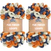image:imageJubileeYarn Fun Finger Loops Yarn Pink Brown White 100gSkein 4 Skeins  Jumbo Polyester Team Spirit027 Orange Navy Tan