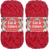 image:imageJubileeYarn Fun and Funky Yarn  100gSkein Chunky Bamboo Rayon  Waterfall  2 Skeins931 Scarlet