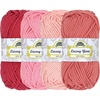 image:imageJubileeYarn Lacery Yarn  100gSkein Chunky Cotton  Shades of Green  4 Skeins97 Shades of Pink