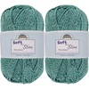 image:imageJubileeYarn Soft and Slim Worsted Yarn  100gSkein Bamboo Rayon Wool Blend  Glacier Blue  2 Skeins218 Frozen Tide
