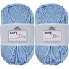 image:imageJubileeYarn Soft and Slim Worsted Yarn  100gSkein Bamboo Rayon Wool Blend  Glacier Blue  2 Skeins999 Heather Sky