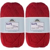 image:imageJubileeYarn Soft and Slim Yarn  50gSkein Bamboo Rayon Wool Blend  Shades of Pink  4 Skeins9914 Ruby Red