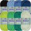 image:imageJubileeYarn Spongy Dish Yarn  50gSkein Chunky Nylon Dishcloth  Black  4 SkeinsShades of Green  Shades of Blue